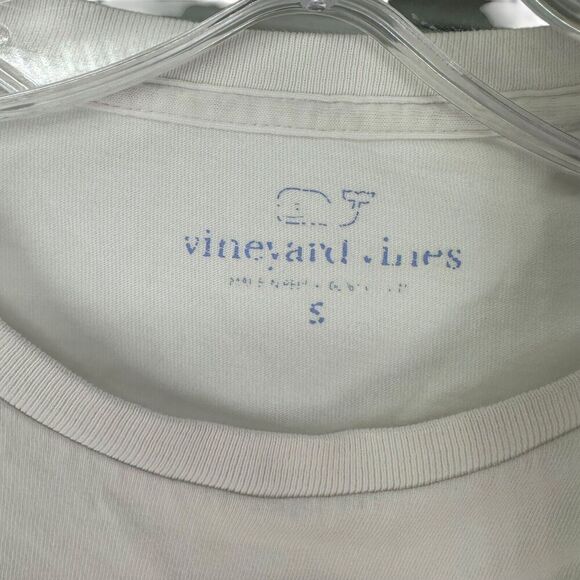 Vineyard Vines Graphic Tee Mackerel Long Sleeve White Mens Size S Preppy Crew - Picture 7 of 7